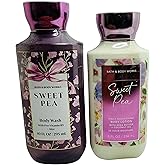 Bath & Body Works Women's Sweet Pea Body Lotion and Body Shower Gel Wash 2 Piece Set