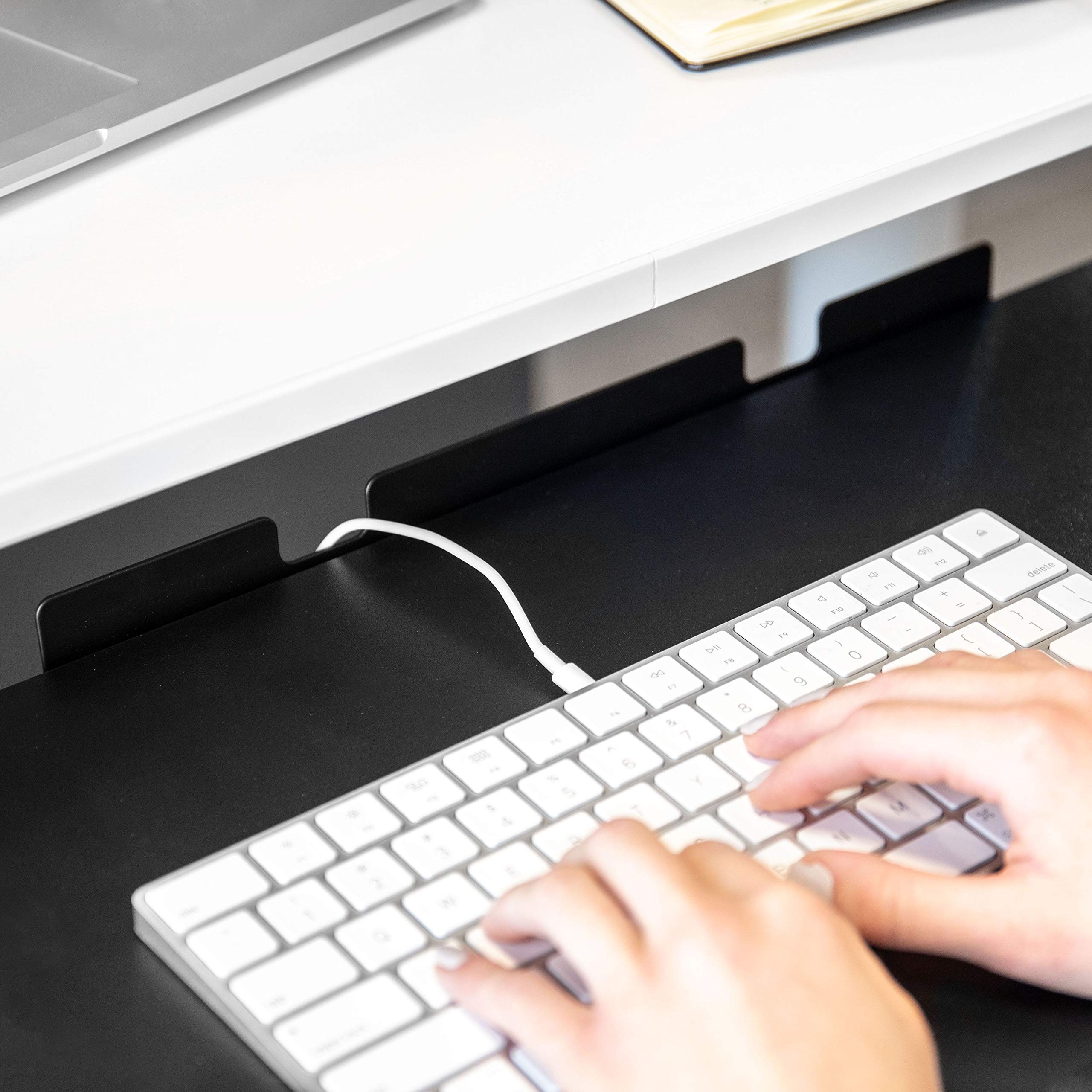 TechOrbits Keyboard Tray Under Desk – 27" Clamp On Keyboard Drawer Computer Stand – Ergonomic Mouse & Keyboard Sliding Tray Computer Desk Extender