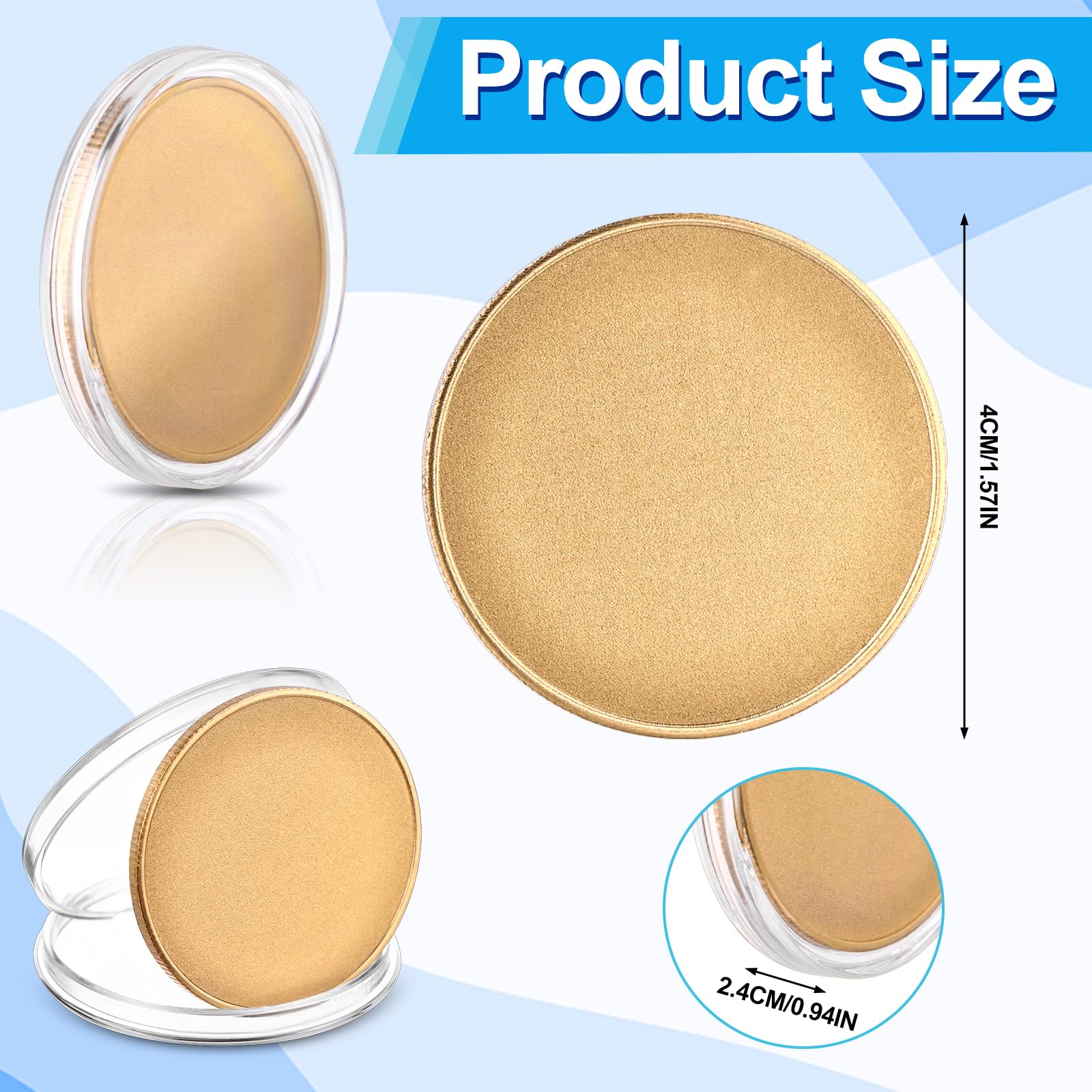 25Pcs 40mm Blank Challenge Coin Engraving Blanks Coins Threaded Edged with Acrylic Protection Box Hand Personalized DIY Craft Coin for DIY Crafts Birthday Travel Commemorative Collection, Gold