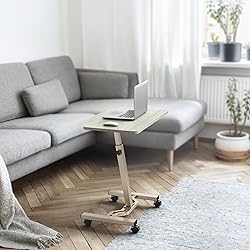 SHW Mobile Height Adjustable Laptop Rolling Cart