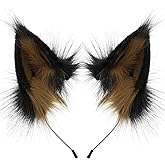 HAOAN Animal Faux Fur Fox Wolf Ear Headband Furry Handmade Hairband Headwear Costume Cosplay Accessories