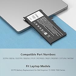 COWOOGMZ 74WH 357F9 Laptop Battery Replacement for