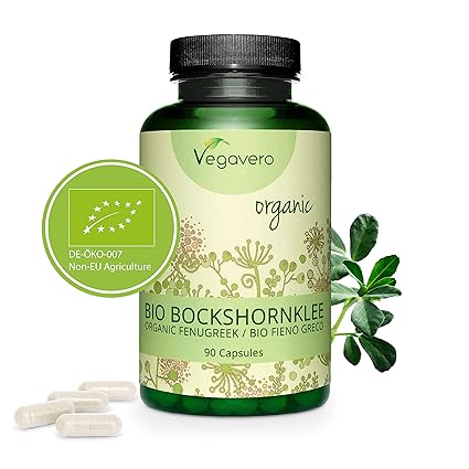 VEGAVERO® Bio Bockshornklee 5000 | Einzigartig: 100% BIO-EXTRAKT | Schonend aktiviert | Laborgeprüft | Stillen & Weiblichkeit