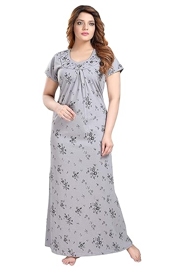100% Regular Fit Hosiery Cotton Nighty for Women