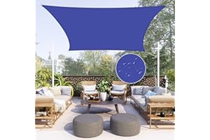 Neween Waterproof Sun Shade Sail Rectangle UV Block Canopy for Outdoor Patio and Garden, Yard Activities (10'x13', Blue)