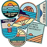 Desert Cactus Florida Atlantic University Sticker Florida Atlantic Owls Vinyl Decal Laptop Water Bottle Car Scrapbook Sheet (Type 2-Sunsets)