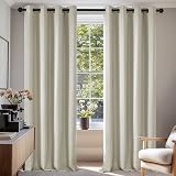 Deconovo Eyelet Room Darkening Curtains 42x63 Beige 2 Panels Thermal Insulated