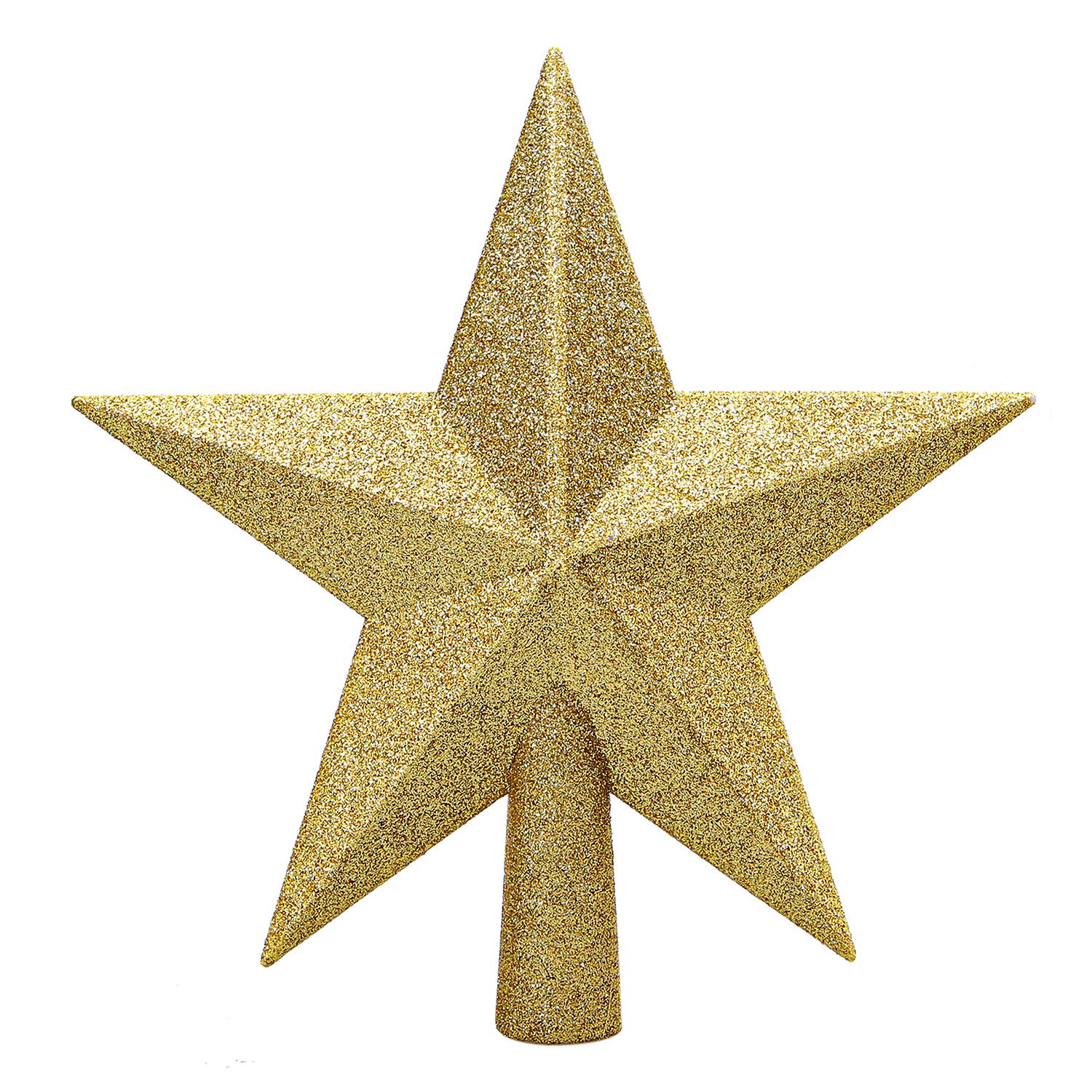 ANECO Glitter Mini Christmas Tree Topper Shatter-proof Small Christmas Tree Decoration Treetop for Holiday Ornament or Home Decor