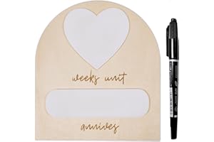 HONOCOOLS Pregnancy Countdown Board – Wooden Baby Countdown Sign for Weeks – Cute Pregnancy Gift for Mom to Be – Baby Coming Soon Sign Decor (Countdown Weeks)