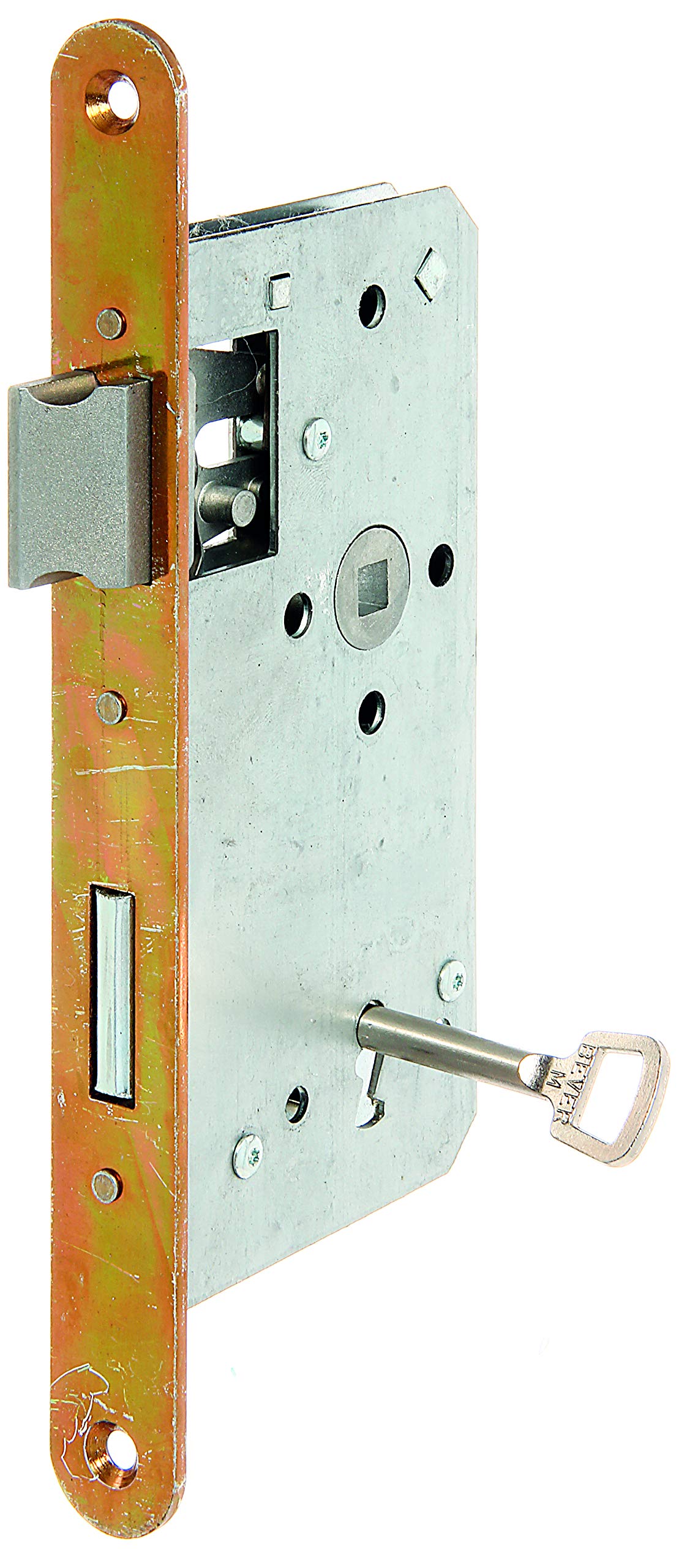 Alberts 215200 Mortice Lock | Especially for Frame Gates - with or Without Strike Plate | Galvanised | Backset 55 mm