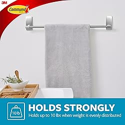 Command Bath Satin Nickel Towel Bar with Water