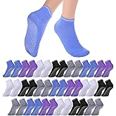 20 Pairs Grip Yoga Socks for Women, Non Slip Pilates Socks Bulk, Anti Skid Barre Ballet Sock for Yoga, Barre, Hospital, Barefoot Workout