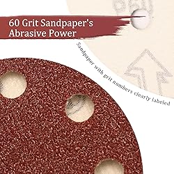 Szarint 100 PCS 60 Grit 5 Inch Sanding Discs, Hook