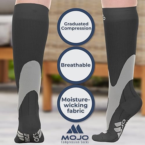 Mojo Compression Socks for Women and Men 20-30mmHg Knee High