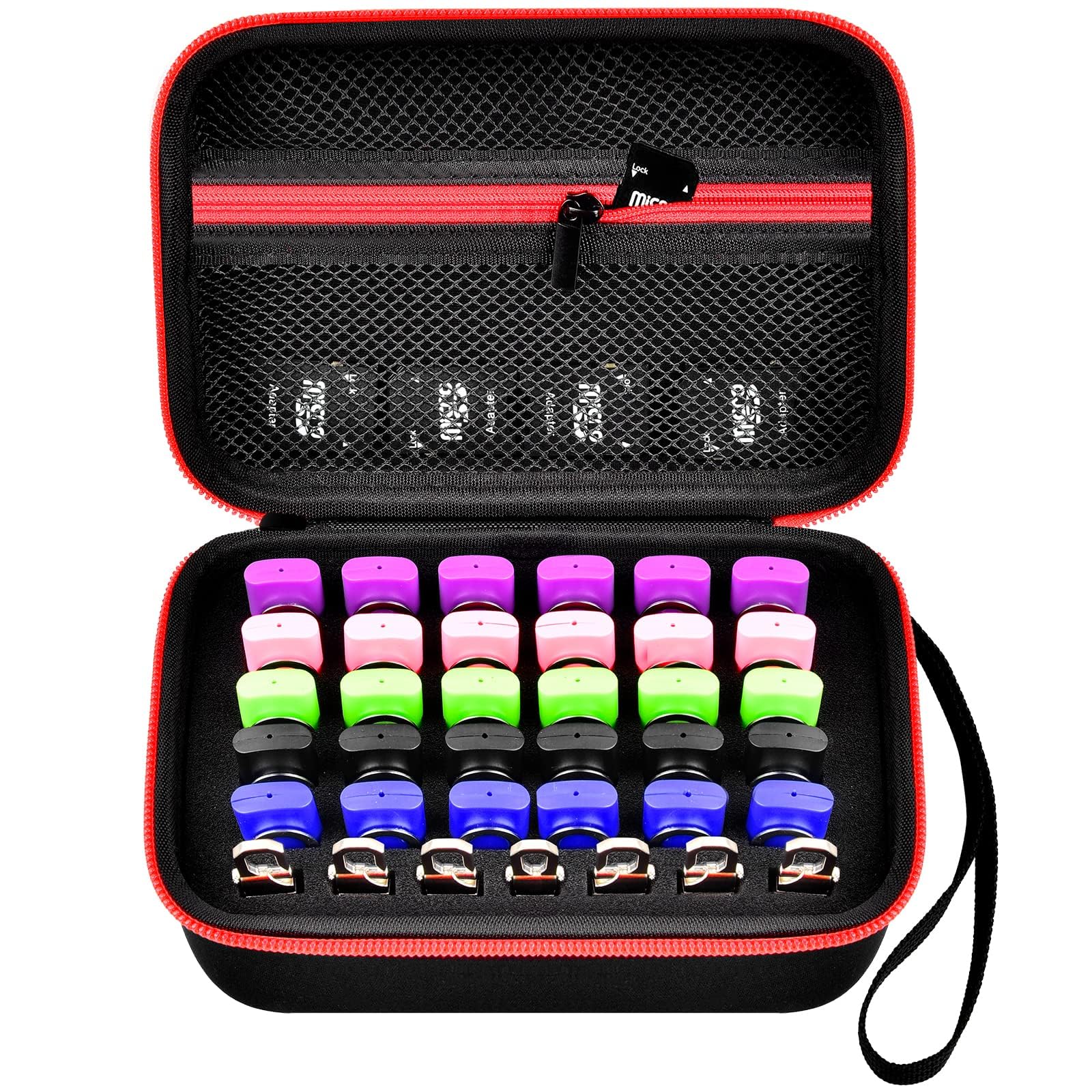 Photo 1 of USB Flash Drive Case 37 Slots SD Cards Thumb Drive Memory Card Holder SD SDXC SDHC Card Storage Bag Electronic Accessories Organizer for SanDisk for Samsung for Inland for Netac(Case Only) (Red)