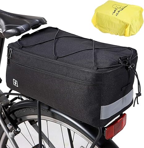 Beautylife168 Insulated Trunk Cooler Bag Bike Cooler Bag Bicycle Rear Rack Trunk Bag For Warm Or Cold Items 8l Capacity With Rain Cover Amazon Co Uk Sports Outdoors