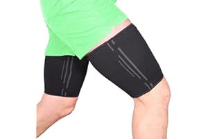 RUN FOREVER Thigh Compression Sleeve for Men & Women | Thigh Brace for Sciatica Pain Relief, Leg Injury, Hamstring & Hip Support | Ideal for Running & Workout (X-Large, Black)