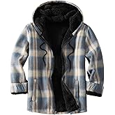 BENGVO Women's Full Zip Sherpa Lined Flannel Jacket Fleece Plaid Warm Winter Jacket Coat for Women