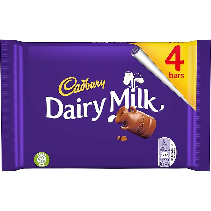 Amazon Com Original Cadbury Dairy Milk Chocolate Bar Pack Dairy