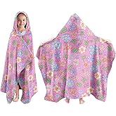 JOPJOLIW Girls Hooded Bath Towel, Toddler Bath Towel 30"X50", Cute Flower Poncho Towels for Girls Boys, Absorbent Bath Towels Perfect for Kids Pool Bath Beach Swim
