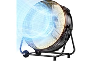 SUNGDOGIN 36 Inch High Velocity Heavy Duty Metal Drum Fan,21800 CFM Industrial Floor Fan With 360°Adjustable Tilt,Outdoor Standing Fan with 3 Speed,Electric Fan For Commercial,Factory,Basement(Yellow)