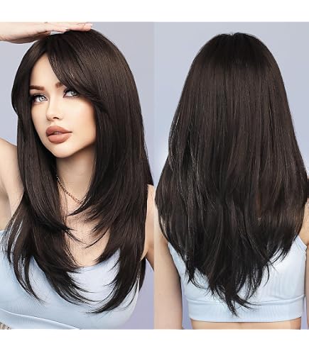 Synthetic Lace Front Wig Straight Short 15inch Heavy Density Heat Resistant Morovan 15 inch Black Short Straight Hair Bob Wig With Bangs  main image 4