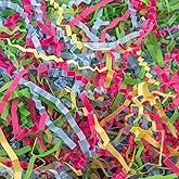 Caleihd Crinkle Cut Paper Grass Cushion Paper Streamer for Christmas Wedding Birthday Bridesmaid Engagement Craft Gift Boxes Bags Filler Decoration 4.5oz Green&Pink&Blue&Yellow