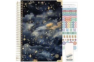 bloom daily planners HARDCOVER 2025 Calendar Year Day Planner (January 2025 - December 2025) - Passion/Goal Organizer - Monthly & Weekly Inspirational Agenda Book - 5.5" x 8.25" - Midnight Sky