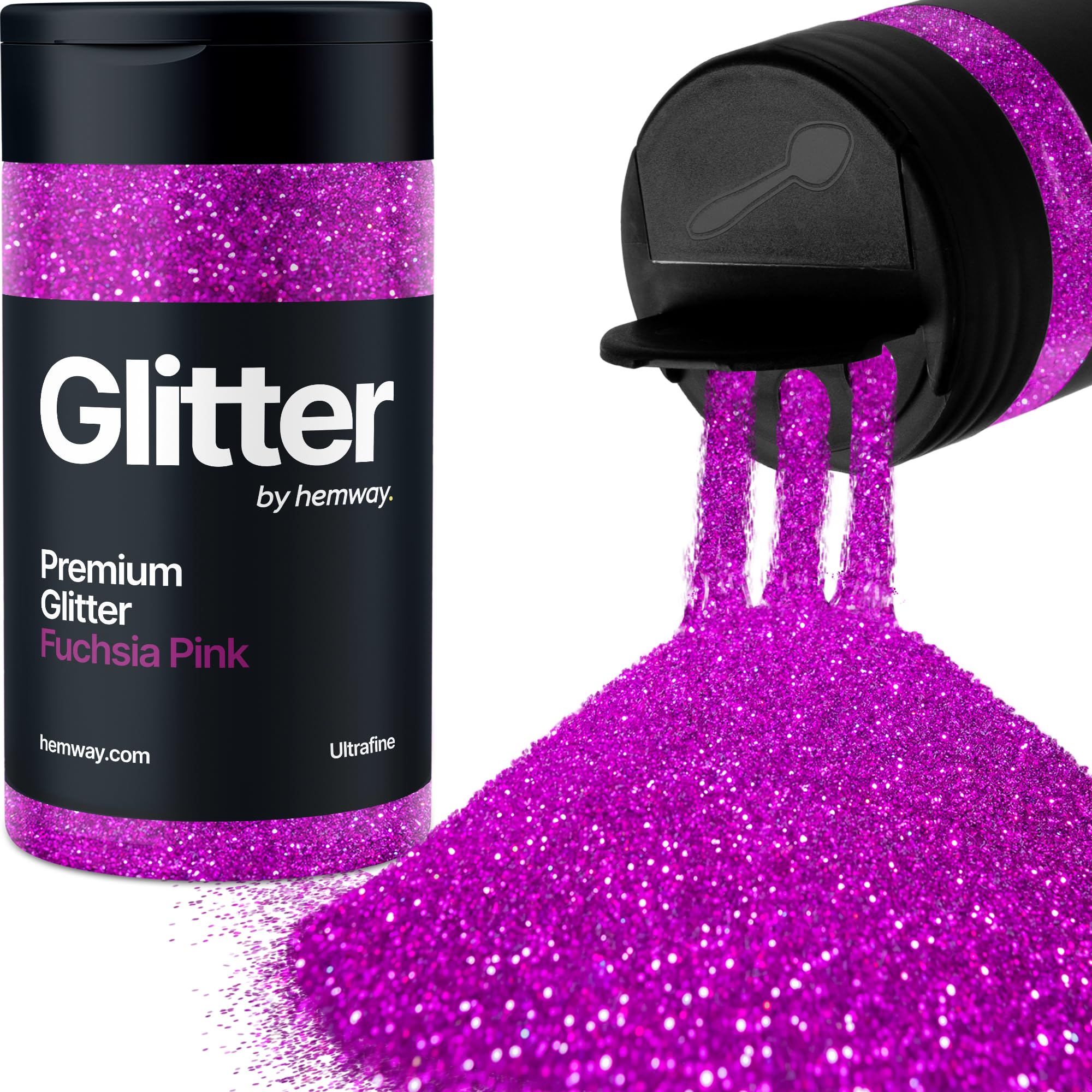 Fuchsia Pink Glitter Shaker, 130g Ultrafine Glitter, Crafts 1/128" Metallic Flake Fuchsia Pink Sequins, Resin & Epoxy Crafts, Decorating, Halloween, Christmas Nail, Face, Hemway