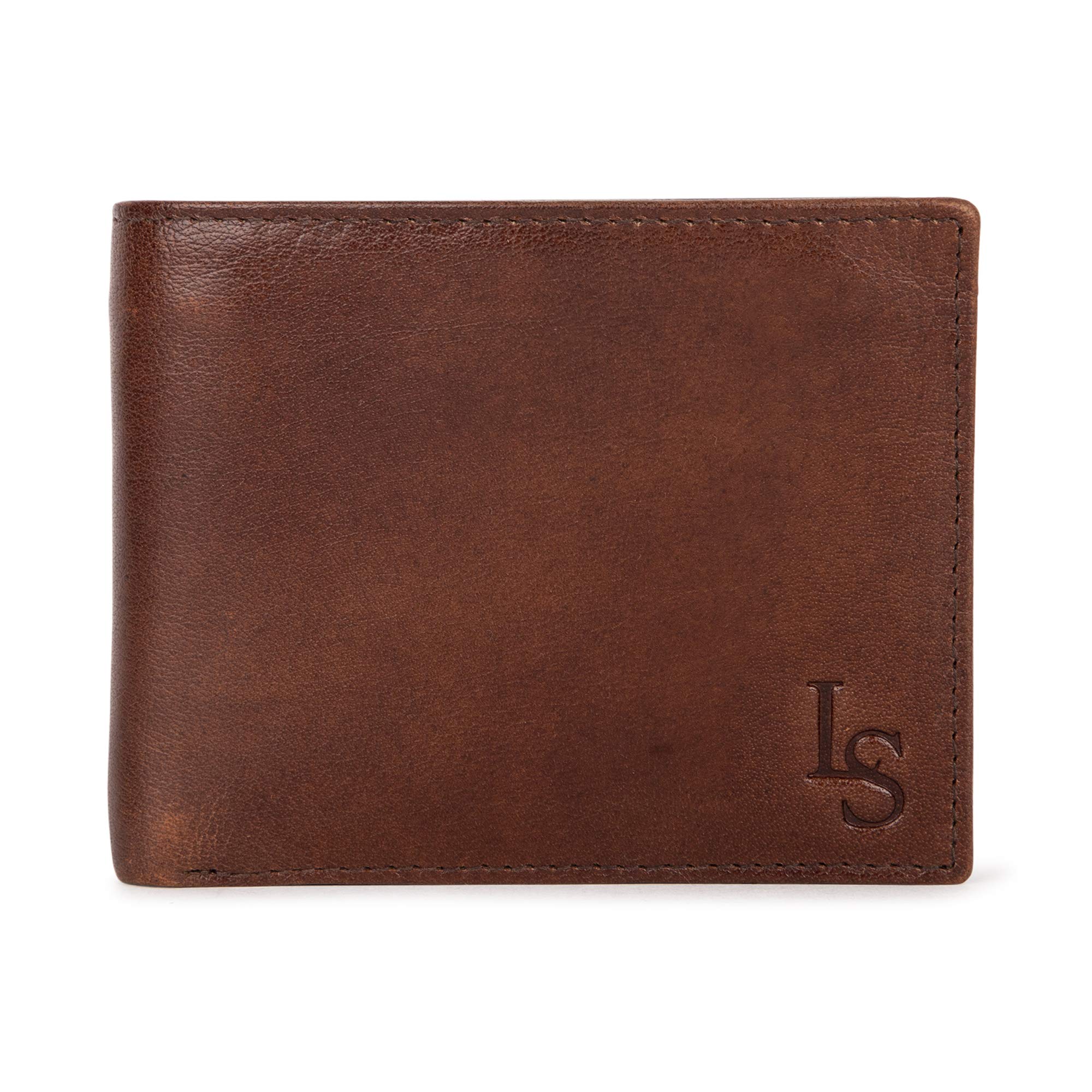 LOUIS STITCHMens Wallet Duotone Brown RFID Blocking Italian Leather Wallets for Men |Prague_ Eurb| Spacious Credit Card Holder
