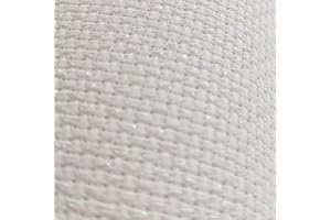 KCS 19" x 28" 14CT Counted Cotton Aida Cloth Cross Stitch Fabric (White Opal)