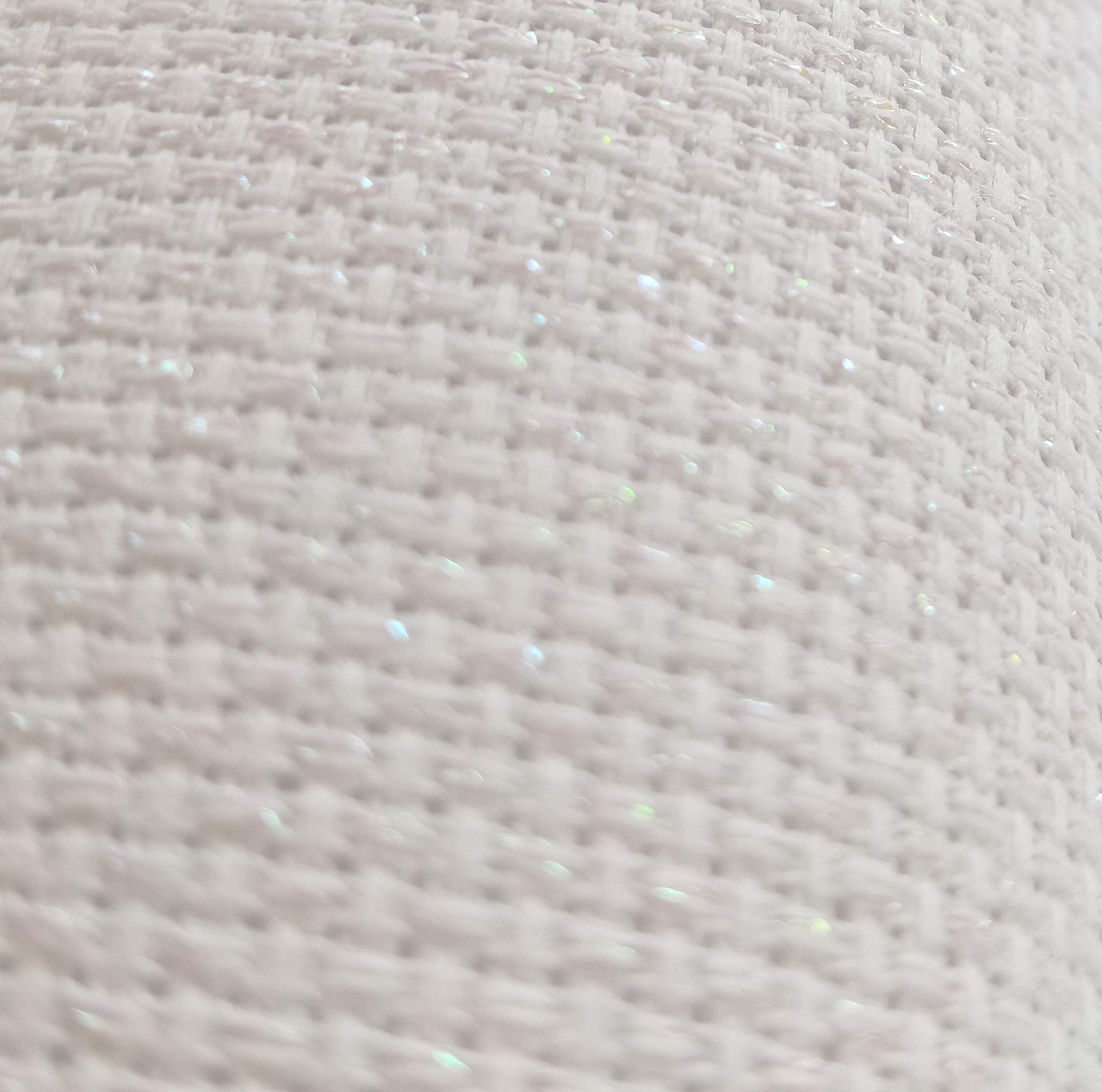 KCS 19" x 28" 14CT Counted Cotton Aida Cloth Cross Stitch Fabric (White Opal)