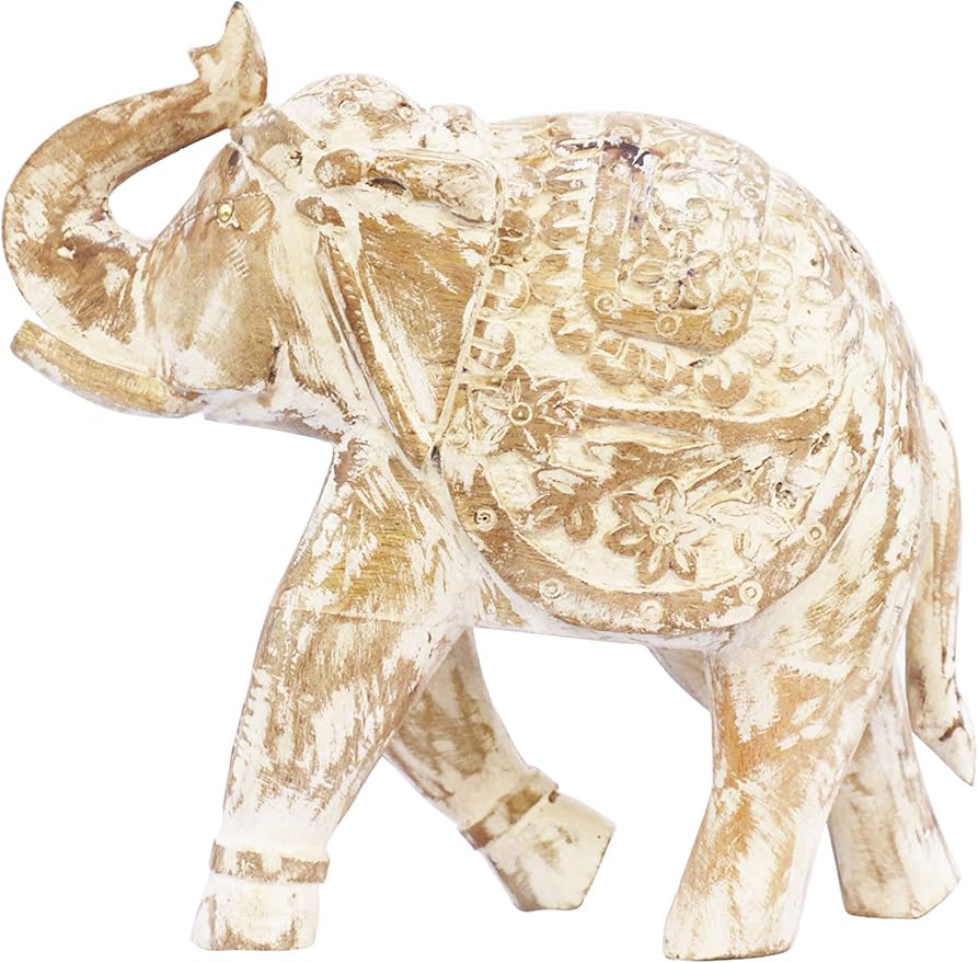 Garten Deko Figuren Elefant Weiss 31cm Gross Aus Holz Xl Vintage Dekofiguren Als Gartendeko Dekofigur Als Tischdeko Auf Dem Gedeckten Tisch Tierfiguren Als Kunstfiguren Im Balkon Oder Terrasse Amazon De