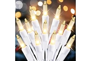 Dirnun Christmas Lights Clear White 150 Count Incandescent Lights UL Certified Connectable Christmas Tree Lights with White Wires for Indoor Outdoor Xmas, Wedding, Holiday, Party, Home Decorations
