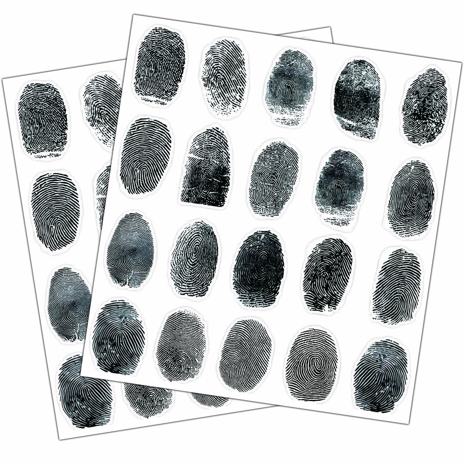 Photo 1 of 200 Pcs Fingerprints Stickers Fingerprint Peel 'n Place Label Crime Scene Decorations Stickers for Halloween Party Murders Mystery Party Detective Spy Themed Party Decoration Favors