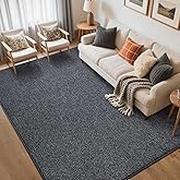 FinRèc 5x7 Washable Area Rugs for Bedroom Living Room, Low Pile Thin Rug Solid Color, Non-Slip Carpet Indoor for Home Decor (Grey)
