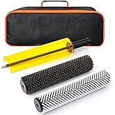 Threlaco 300 mm Snowboard Wax Kit with 2 Rotor Brushes (Horse Hair and Nylon) for Waxing with Protector Storage Bag and Handdle Snowboard Rotation Brush Kit Using on Electric Drill