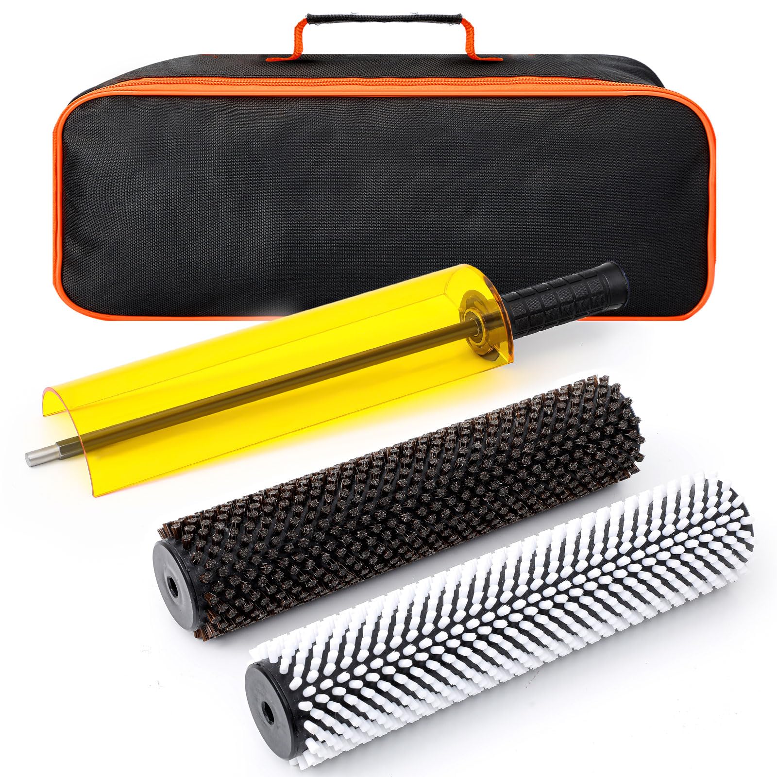 Photo 1 of Threlaco 300 mm Snowboard Wax Kit with 2 Rotor Brushes (Horse Hair and Nylon) for Waxing with Protector Storage Bag and Handdle Snowboard Rotation Brush Kit Using on Electric Drill