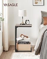 VASAGLE C-Shaped Side Table with Metal Frame Heather Greige Black LET350B02 view 3