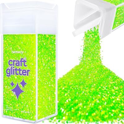 Hemway Glitter Shaker Fluorescent Green 130g Chunky Craft Glitter