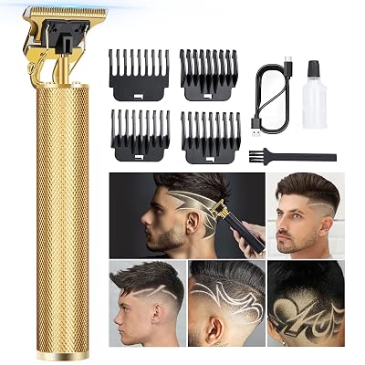 candyfouse Hair Clippers for Men, Rechargeable Beard Trimmer with 4 Limit Combs, Grooming Kit for Barbers Haircut, USB Type-C Charging, Professional Shaver Gifts