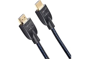 Amazon Basics HDMI Cable 3ft, 4K HDMI 2.0 Cord (18Gbps), Nylon-Braided, 4K@60Hz, 2160p, 48 bit, Compatible with TV/PS5/Xbox/Roku, Black & Blue