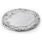 Arthur Court Aluminum Equestrian Horse Design Round Serving Tray Platter, 12-Inch Diameter, Detailed Stallion and Wheat Motif, Food-Safe and Versatile