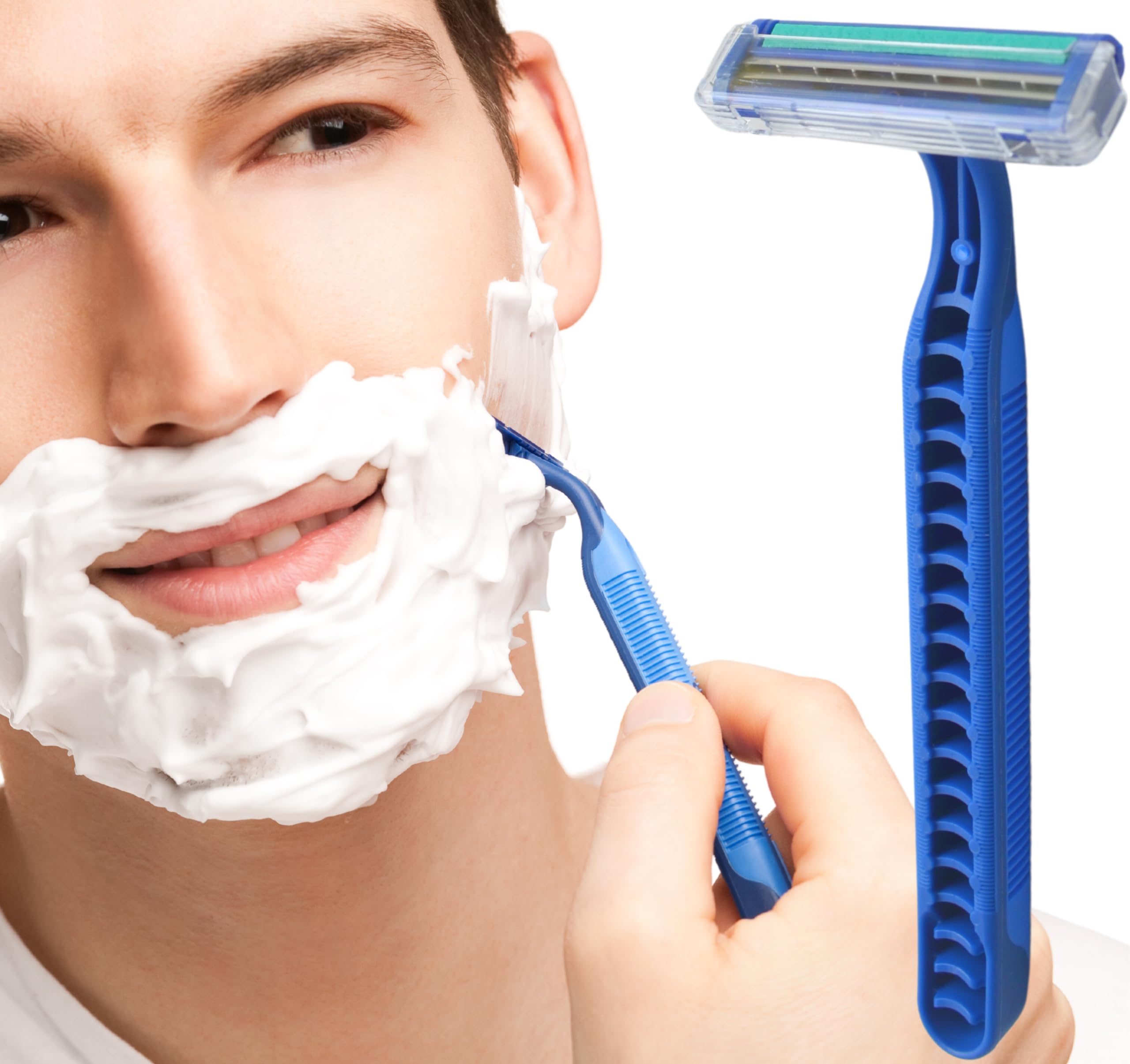 Men’s Razor (15 pack) Double Blade Razor for Men Women Disposable Razors with Ergonomic Handle Blades Chrome Coating Sharp Shaver Smooth Facial Hair Removal, Reduce Shaving burn