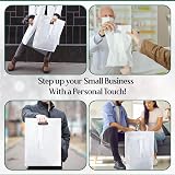 Plastic Carrier Bags 100 White with Handles Patch 18 x 15 x 3 Large view 6