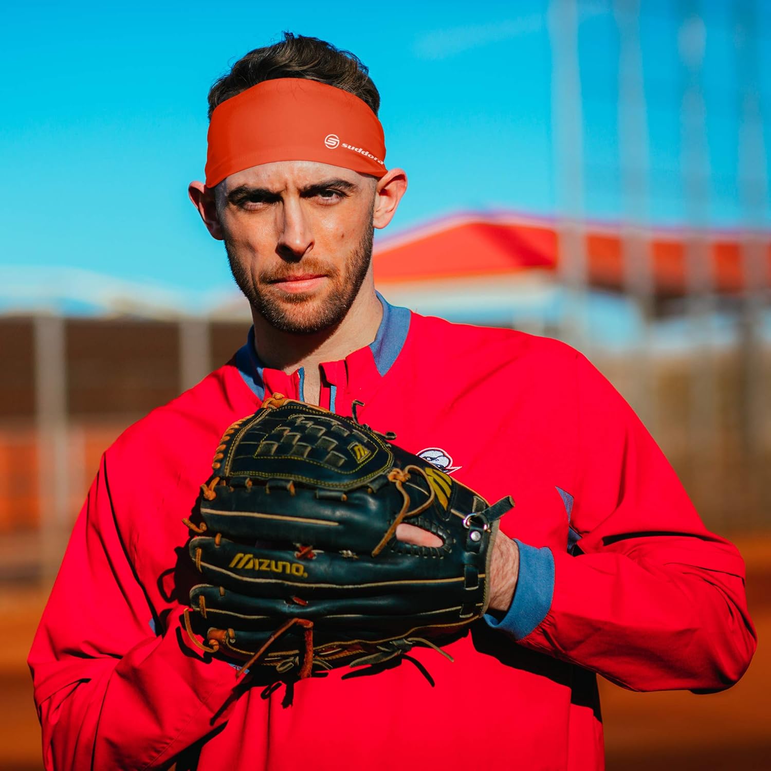 Suddora Solid Color Wide Headband/Sweatband - Workout, Football, Soccer, Yoga (Orange): Sports & Outdoors