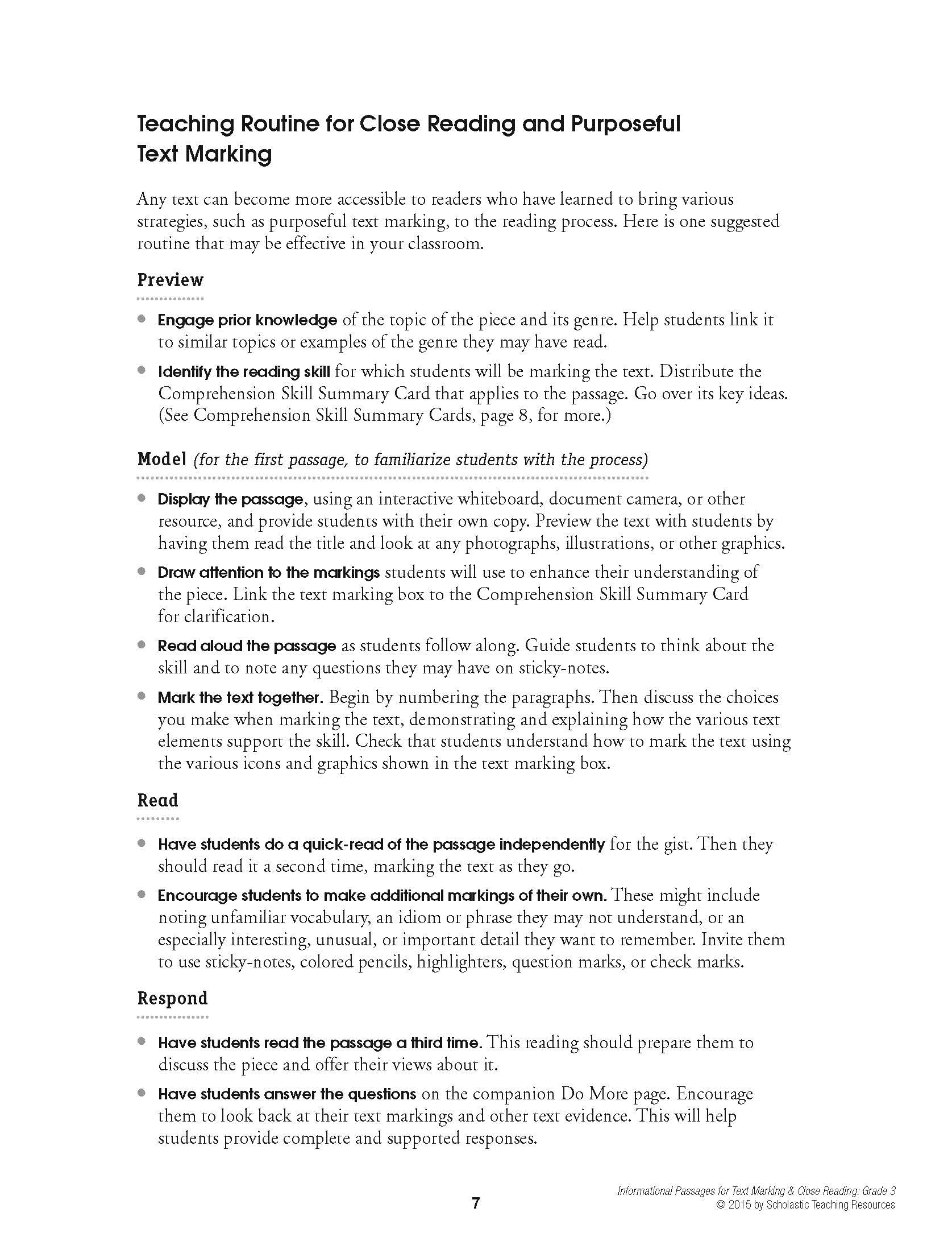 Mua Informational Passages for Text Marking & Close Reading: Grade 3: ...