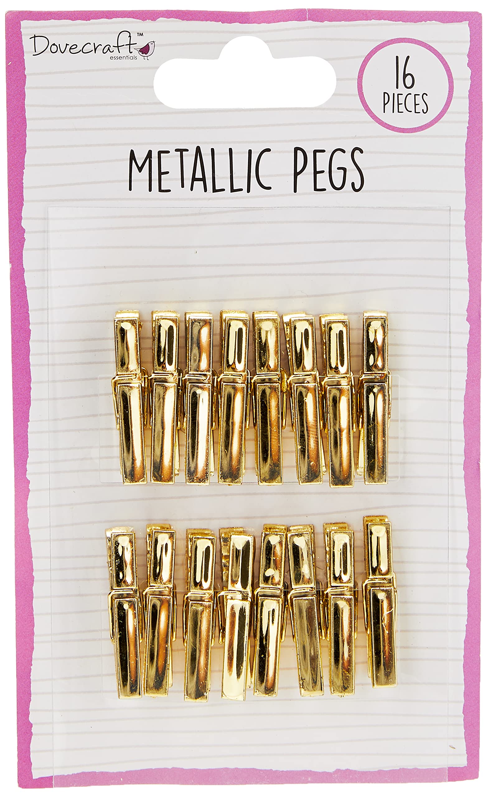 Dovecraft DCBS171 Essentials-Metallic Pegs-Gold, 1