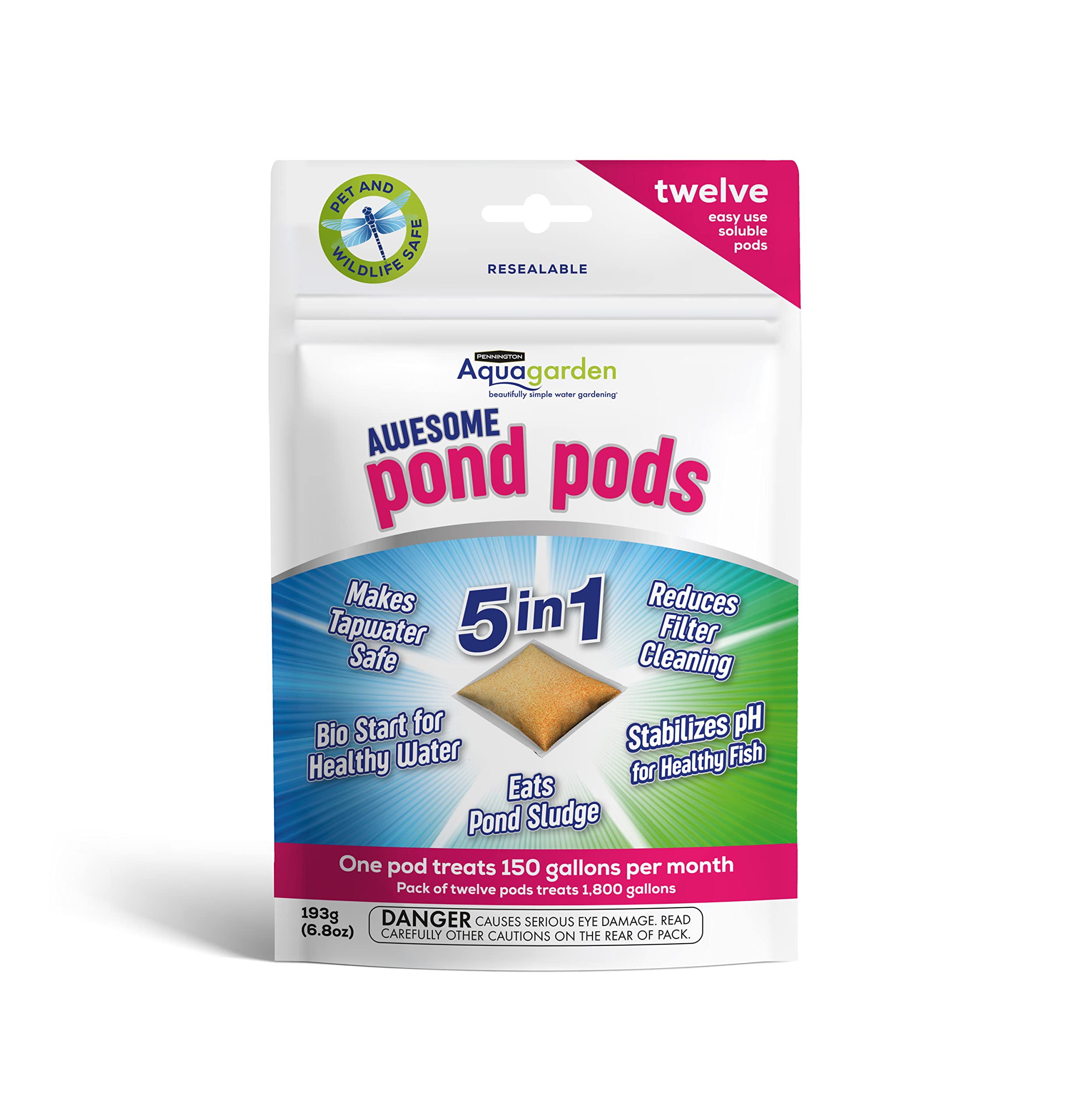 Photo 1 of Pennington Aquagarden Awesome Pond Pods, Eats Pond Sludge, Makes Tapwater Safe, Reduces Filter Cleaning - 12 Pack