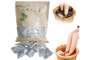 MAIKUNI 100bag Natural Mugwort Foot Soak Wormwood Foot Bath Powder Herb for Cleaning Spa Relax Legs Massage Odor Neuropathy艾草足浴泡脚